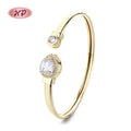 Elliptic Shape White Fine Simple and High Grade Highly Customized 18K Gold Plated Bracelets for Women