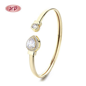Elliptic Shape White Fine Simple and High Grade Highly Customized 18K Gold Plated Bracelets for Women