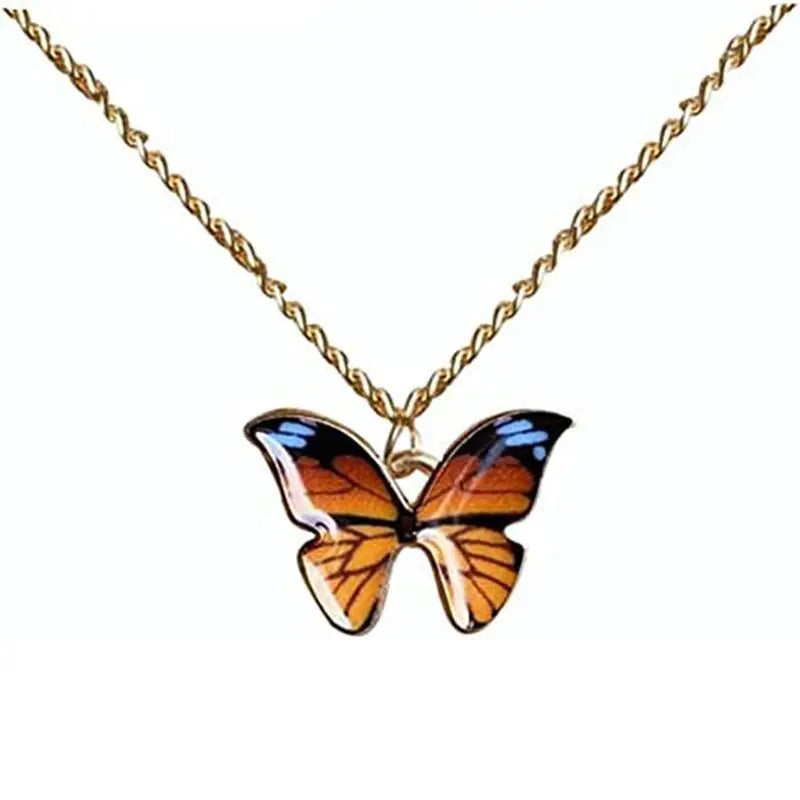 Wholesale Women Fashion Necklace Jewelry Trendy Multiple Colors Cute Animal Pendant Butterfly Necklace Choker