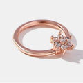 16G Gold Plated Stainless Steel Flower-Shaped Zircon Claw Setting Septum Ring for Nose Piercing Wedding Body Jewelry for Women