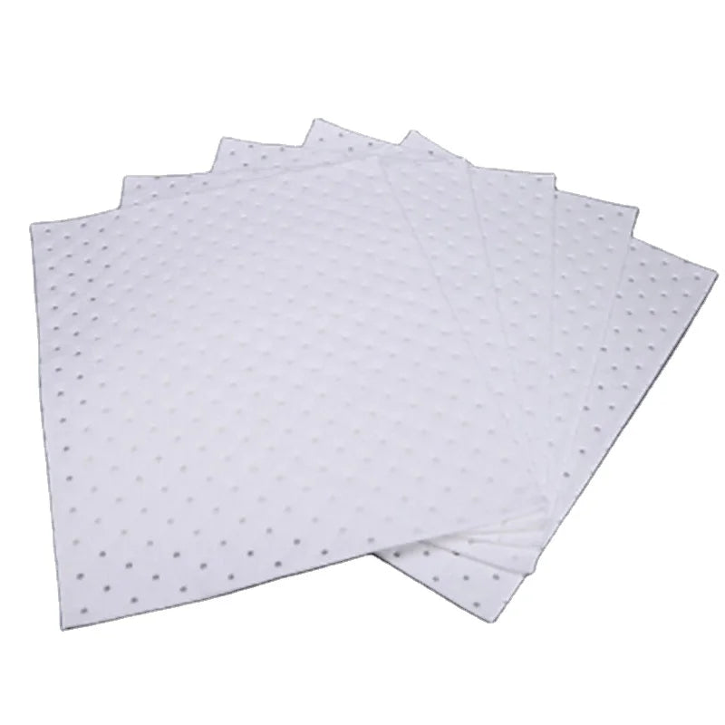 Free Sample 15*19 Light Weight Oil Spill Absorbing Sheets Controls Absorbent Pads Supplier HeathRun OOA-M0200