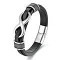 Vintage Personalized Stainless Steel Braided Bracelet Men's Fashion Jewellery Gift Genuine Leather Trendy Vintage Style Bangles