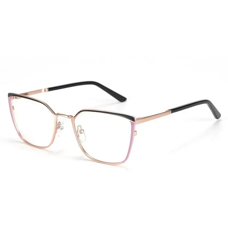 Trendy Fashion Custom Logo Women Eyeglasses Oval Metal Optical Eyewear Glasses Frame
