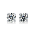 0.5 Carat Round Moissanite Earrings Stud Simple Design 18K Gold Rhodium Plated Fashion Jewelry with Luxury Touch