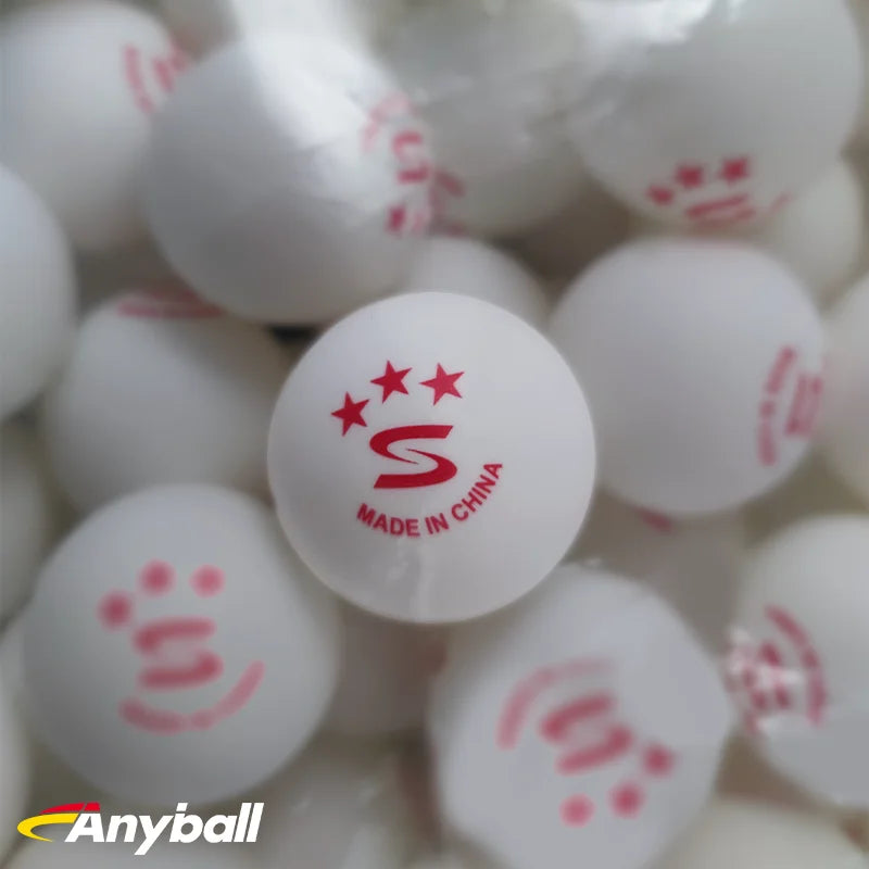 Anyball Brand 3-Star Table Tennis Ball Custom Logo White & Yellow 40+mm ABS New Material for Indoor & Outdoor Sports