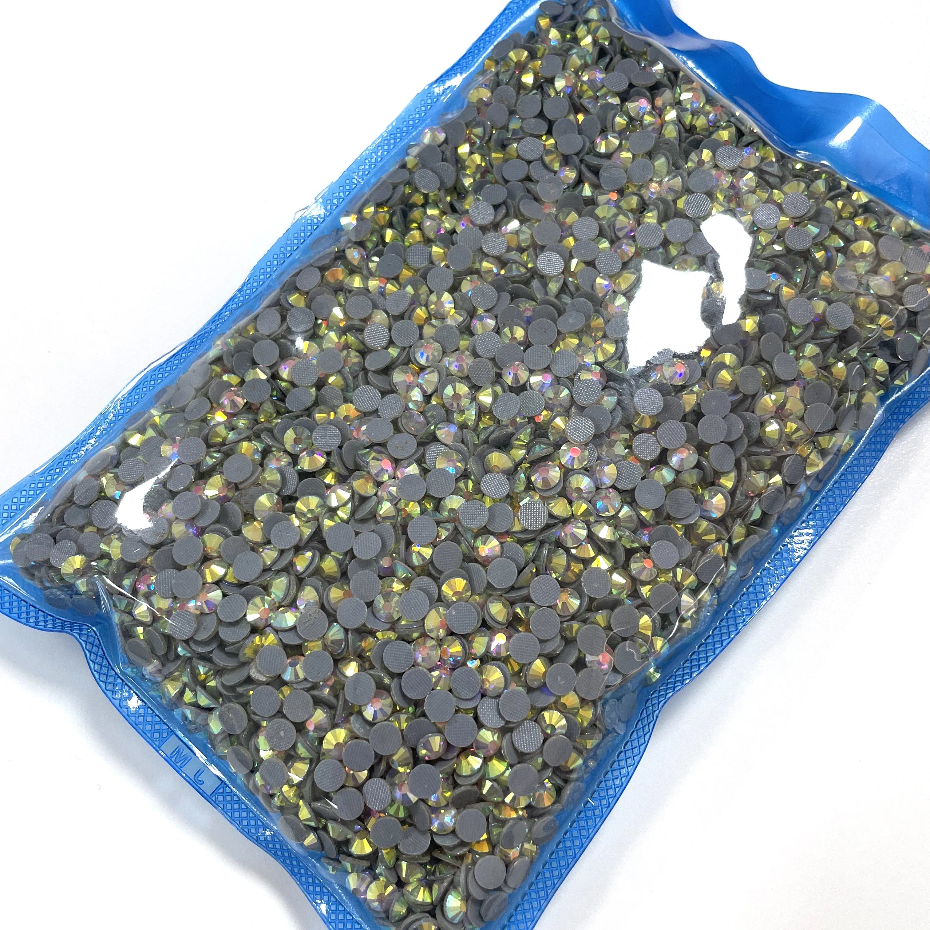 Hotfix Rhinestones Flatback for Clothes Shoes Crafts on Rhinestones for Clothing Hot Fix Round Glass Gems Stones Iron Crystal Ab