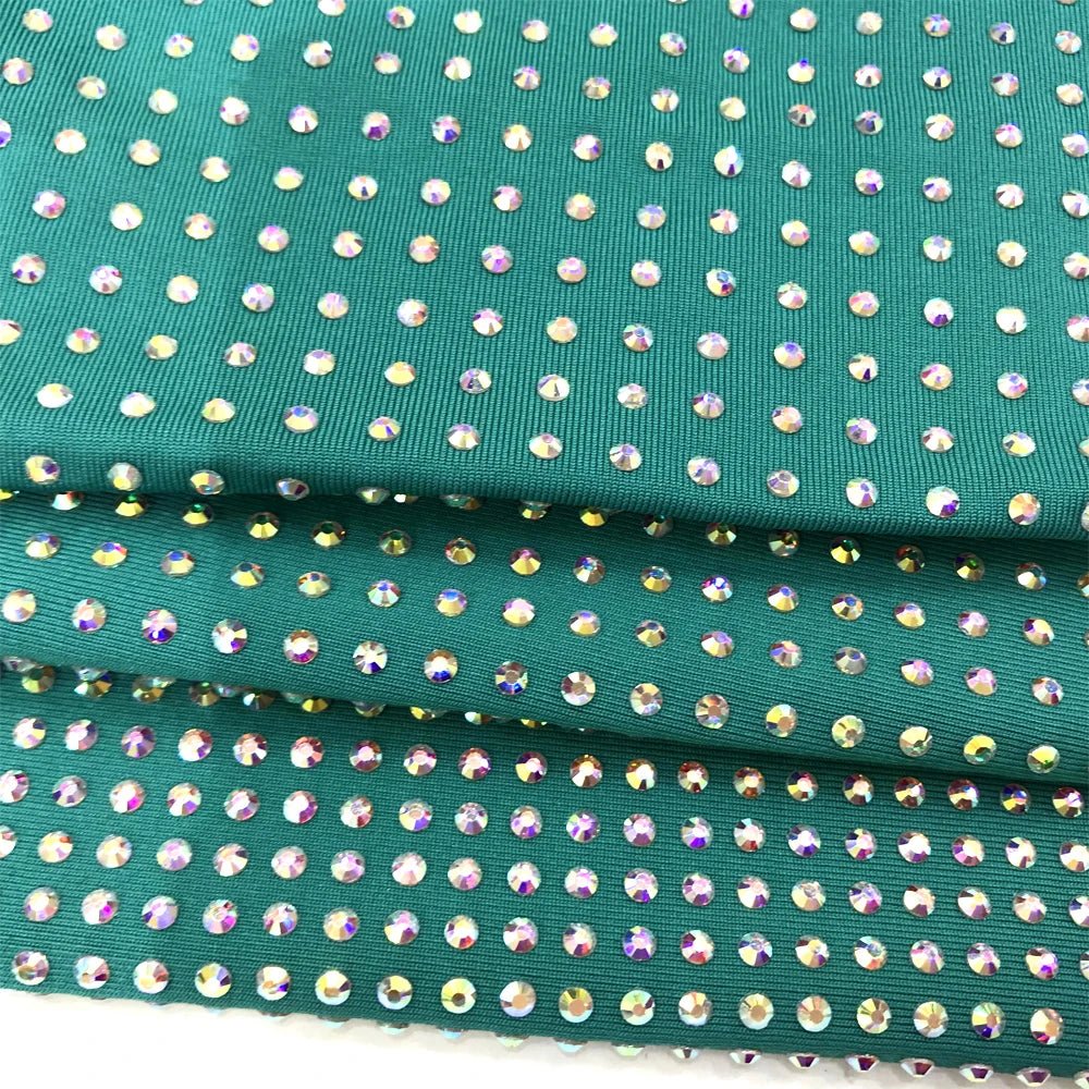 F006 Wholesale Factory Direct Sale Crystal Fabric Rhinestones Fabric Dress