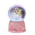 Unicorn Romantic Couple Glowing Crystal Ball Music Box Ornament Resin Snowflake Lights Carousel for Girls Animation Derivatives