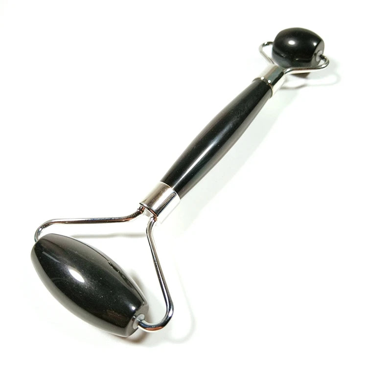 Diy Hot Sales Skin Care Tools Custom 100% Natural Crystal Facial Black Obsidian Roller Gua Sha Jade Roller