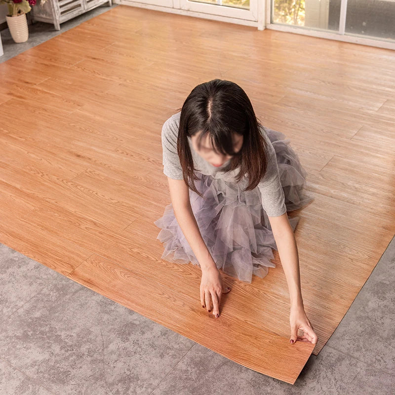 Luxury  Wooden Self Adhesive Pvc Wood Plastic Flooring Vinyl Self Adhesive Wood Grain Floor Sticker Tile