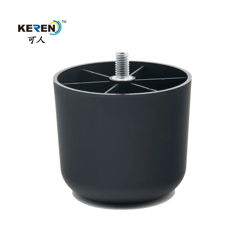Modern 65mm Matt Surface Black/Customizable Color Plastic Furniture Leg ISO9001 Certified for Sofa Living Room Home Office