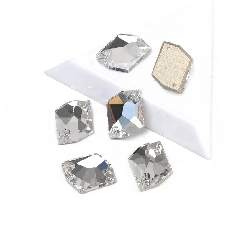 YANRUO 3265 All Sizes Clear Cosmic Sew on Rhinestones Flat Back Rhinestones Sew on Crystals for Wedding Dress Decoration