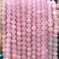 4/6/8/10/12/14mm Rose Quartz Natural Stone Loose Round Beads Pink Rose Quartz Beads for Jewelry Making Findings DIY Bracelets