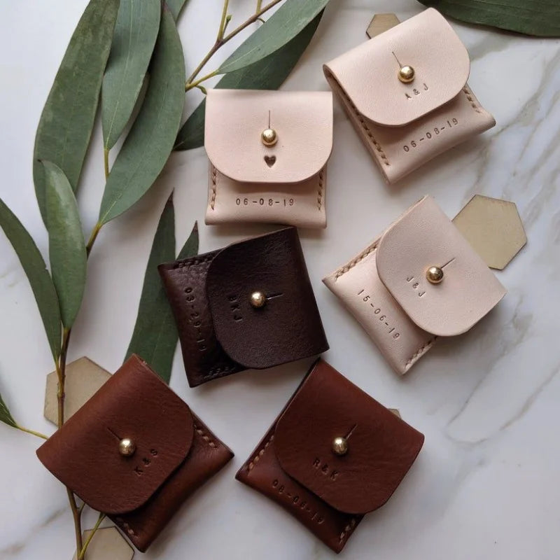 New Ring Proposal Box PU Leather Ring Storage Box Jewelry Pouch Travel Ring Holder Case for Women