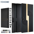 Hot Selling Elegant Gone Groove Design Black Cast Aluminum Door Bulletproof House Front External Metal Security Doors