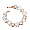 Sming Minimalist Gold-Plated Brass Bracelet with AAA Zircon Hollow Heart Design for Evening Dresses Rhodium Plated for Gift