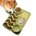 Custom Food Grade Silicone Slow Food Feeder Water Bowl Mat Cats Dogs Lick Pad Slow Feeder ALL-in-one Dog Food Bowl Mat