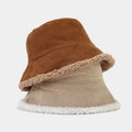 Wholesale Japan Vintage Style Reversible Plush Winter Corduroy Bucket Hat Wide Brim for Women's Fashion for Ski and Fishing