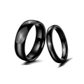 POYA Wholesale Titanium Jewelry Rings 2/4/6/8mm Black Simple Matching Wedding Band for Men Women