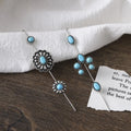 Boho Statement Hypoallergenicity Cuff Earrings for Girls Turquoise Ear Wrap Crawler Hook Stud Long Bar Piercing Ear Cuffs