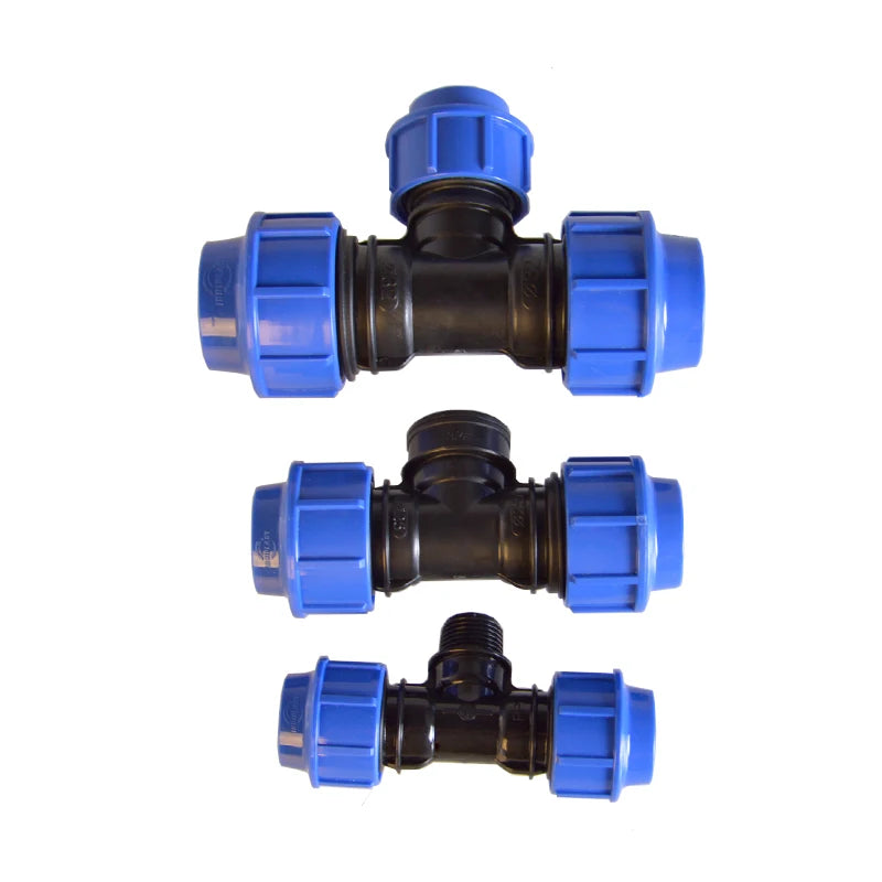 IRRIPLAST PN16 Push Fit HDPE Pipe PE Quick Connector Male Threaded Tee PP Compression Fittings