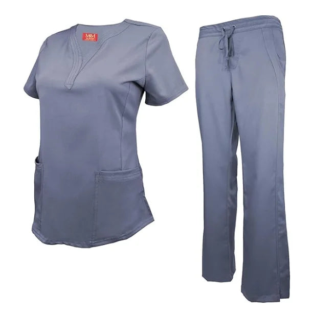 Uniforms Surgical Natural Uniforms Women's Ultra Soft Drop-Neck 2 Pocket Scrub Set Nurse Work Uniform Quick Drying