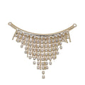 Factory Direct Eco-Friendly Flower Sew-On Golden Rhinestone Tassel Fringe Trim for Garment Use