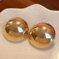 Vintage Korean Style Unisex Stud Earrings 100mm Round Silver Plated