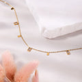 New Trendy White Zircon Square Cubic Shape Stainless Steel Necklace Chain for Women