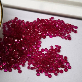 SGARIT Red Lab Created Ruby Loose Lab Gemstone 2.2mm 2.8mm Round Brilliant Cut Third Party Certified for Custom Jewelry