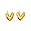 European American Stainless Steel Plated 18K Gold Retro Hollow Green Eye Fashion Jewelry Hoop Earrings for Women