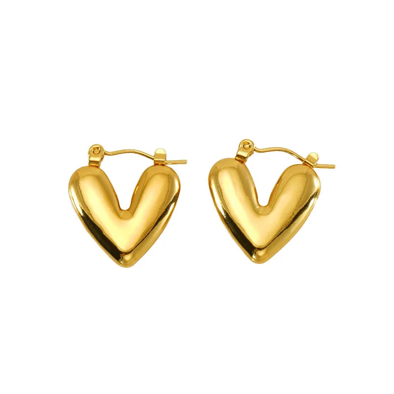 European American Stainless Steel Plated 18K Gold Retro Hollow Green Eye Fashion Jewelry Hoop Earrings for Women