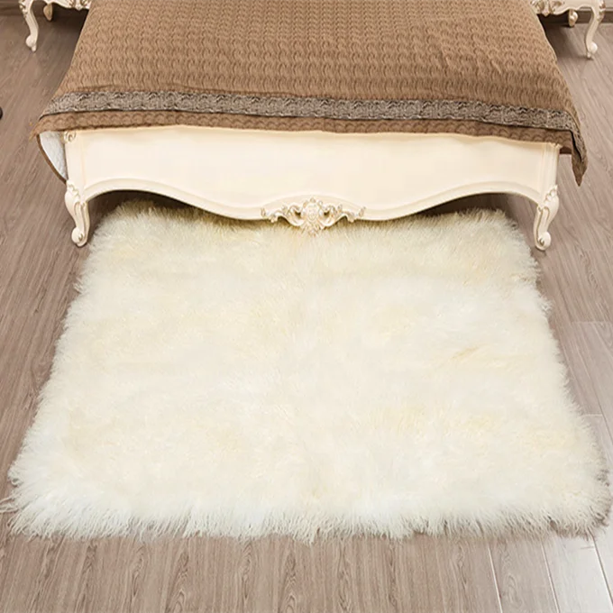 Modern Style Large Tibetan Sheepskin Fur Rug Mongolian Wool High Natural Curly Fur IRWOODS Grade High Pile Durable 7-15 Days