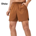 Ohsisa Men's Summer Fitness Shorts Breathable Nylon Quick-Drying Running Training Pants Solid Casual Sports Shorts Elastic Waist