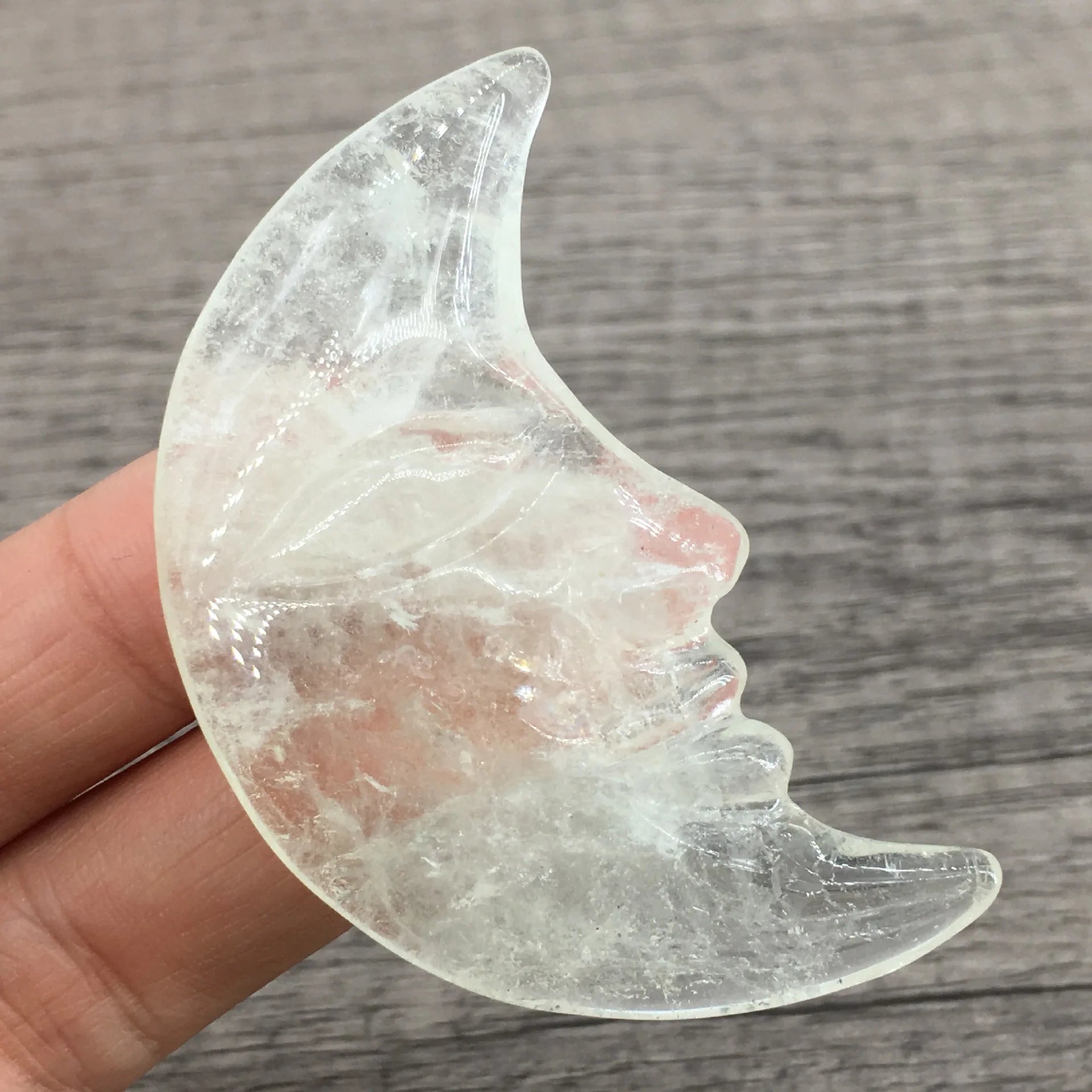 2026 clear quartz carved smile moon