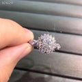 925 Sterling Silver Smooth Everyday Engagement Circle Unique New Design Moissanite Rings for Women