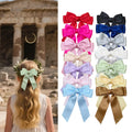 Wholesale Luxury Silky Satin Hair Bows Clip for Women & Girls Large Long Tail Eco-Friendly Multicolor Hair Accessories