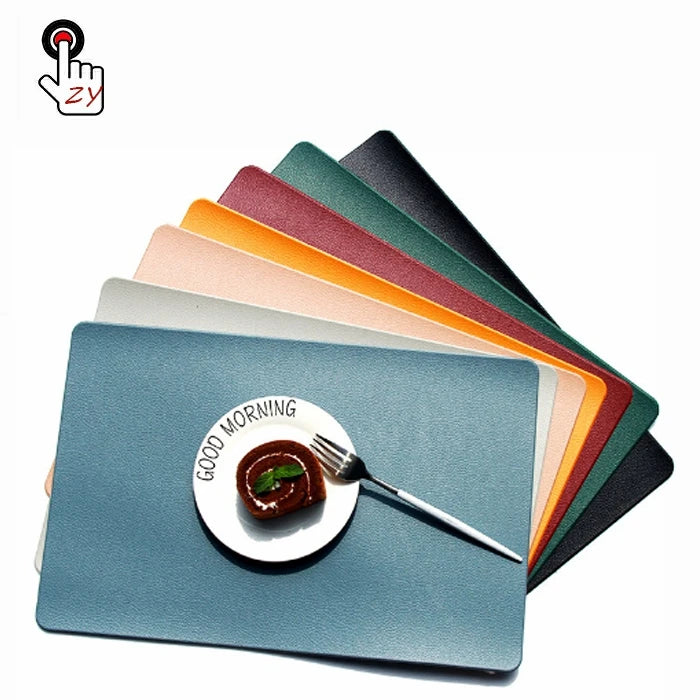 Professional Custom Luxury Eco-Friendly Modern Hotel Supplies PVC PU Leather Double-Sided Dining Table Mat 45x30cm