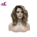 Celebrity Wholesale Short Bob Highlight Blond Curl Synthetic Wigs Futura Heat Resistant Fiber Synthetic Hair Wigs