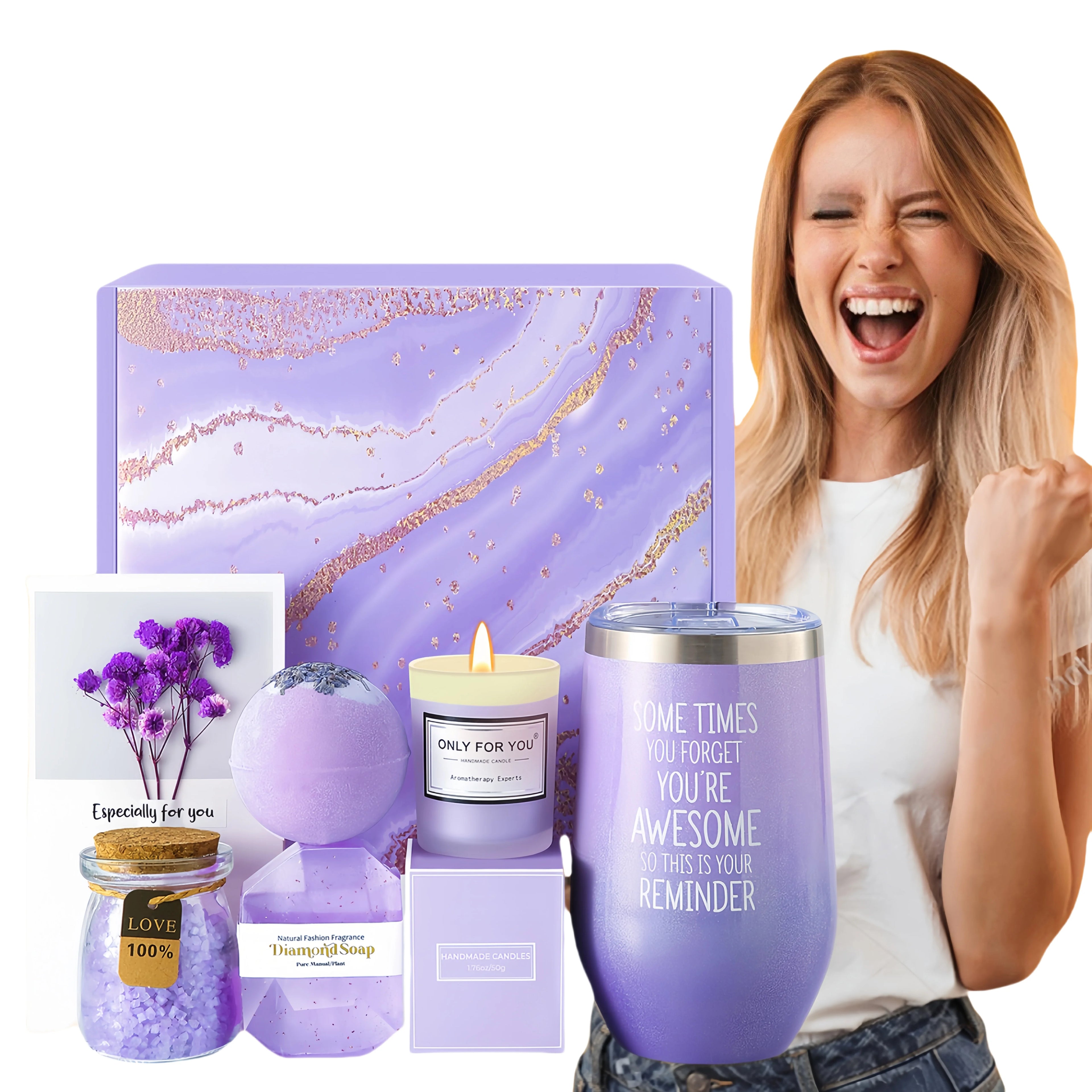 Birthday Christmas Gifts Basket Get Well Soon Women Self Care Spa Bath Luxury Trending Gifts Wellness Gift Set