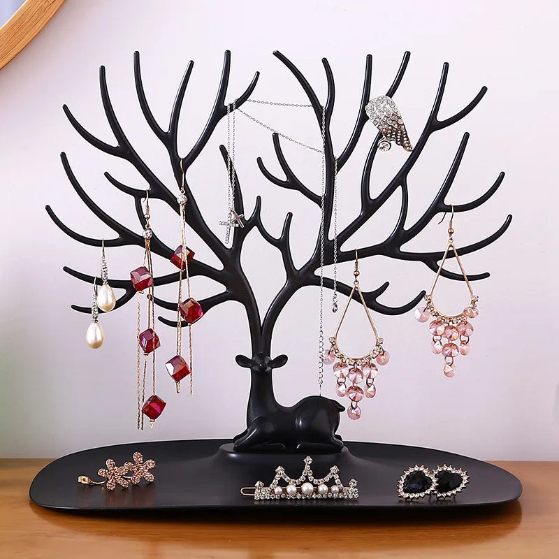 Deer Shape Earrings Necklace Ring Pendant Storage Rack Display Rack Tray Tree Storage Jewelry Key Pendant Storage Rack