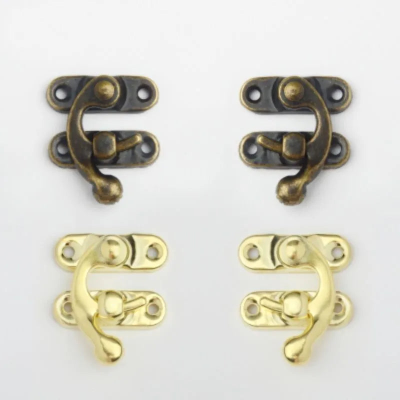 Bronze Coat Hook with Box Buckle Steel Jewelry Box Hinge in Plain Finish