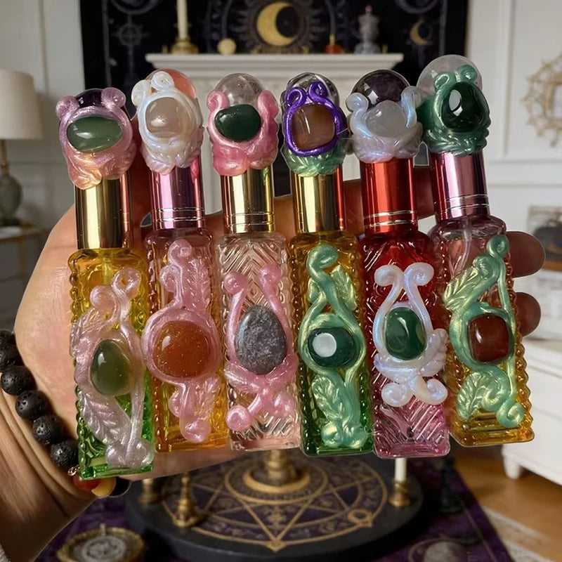 Wholesale OEM/ODM Supported Glass Witch Bottle with Natural Gemstone Crystals Magic Spell Jar for Altar Decor Energy Healing