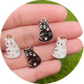 Cartoon Animal Cat Enamel Charms for Jewelry Making Cute Drop Earrings Pendants Necklaces DIY Keychain Crafts