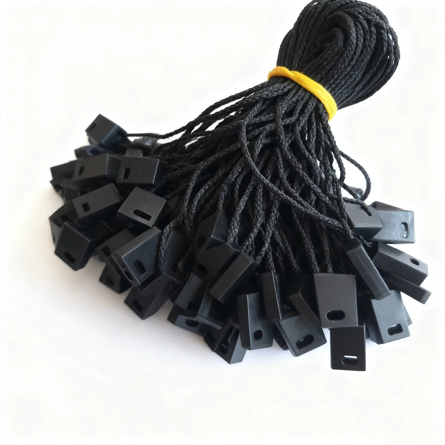 Multi Color Garment String Stopper Plastic Cord Rope Lock Seal Tag hang Tag String Labels for Clothing Accessories