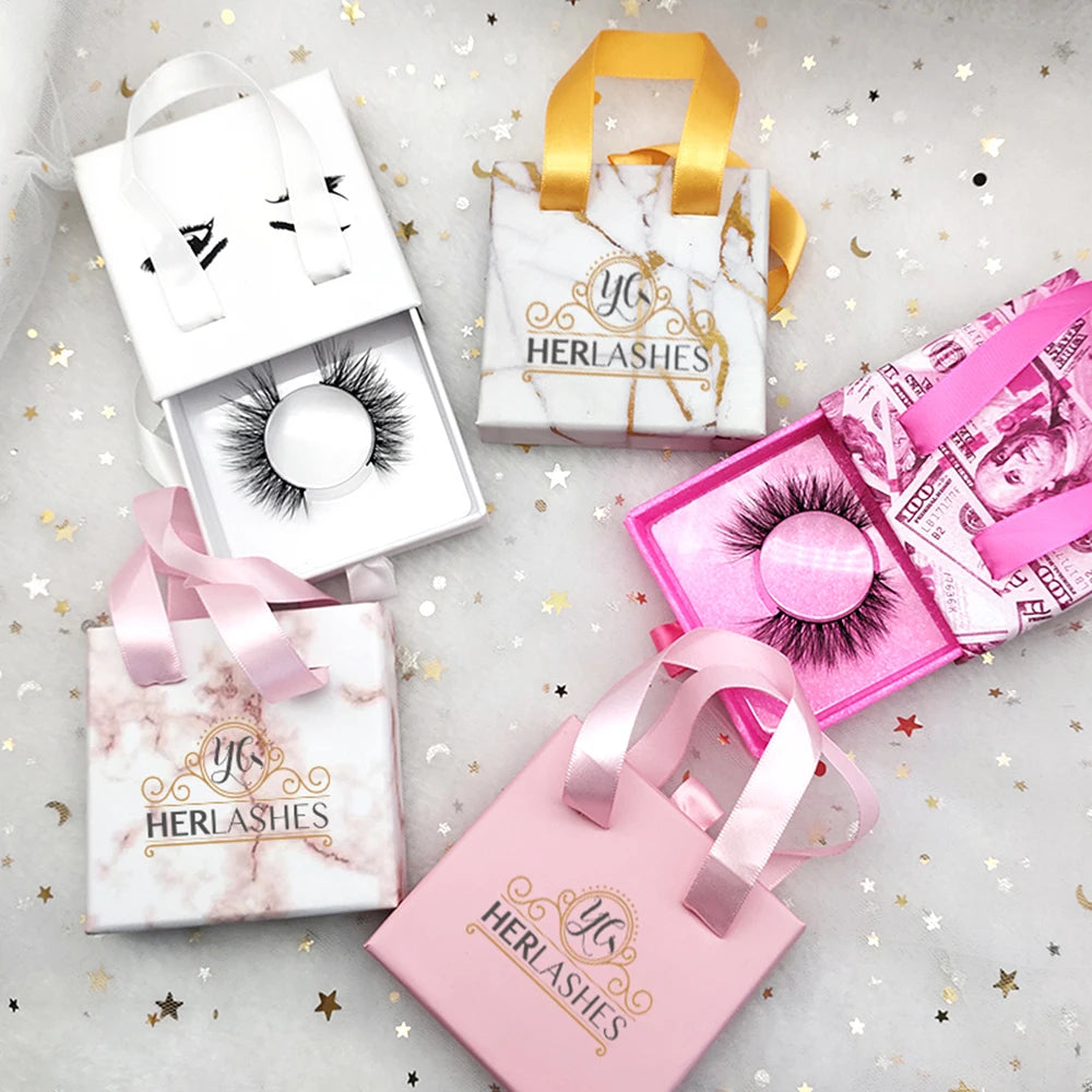 Creative Luxury pink Lashes case Boxes Eyelash Vendor Customized Packaging Box for Mink Lashes Bulk Eyelash