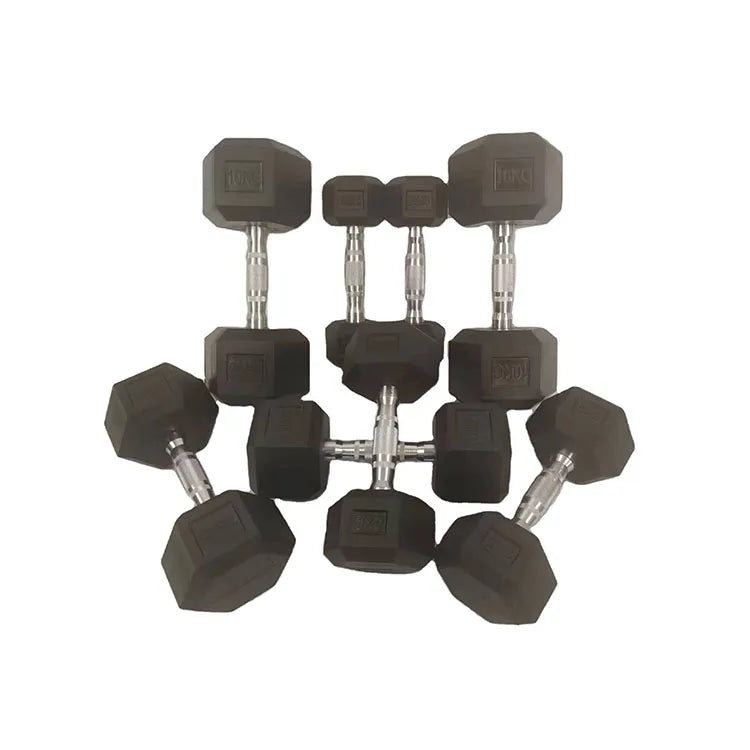 JIAHONG Hex Dumbbell Yf 2.5kg-27.5kg Straight Handle Rubber Hexagonal Dumbbells Unisex Universal Application