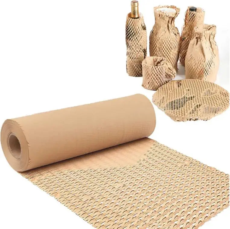 Eco Friendly Recyclable Lovershine Brand Shock-proof Kraft Honeycomb Wrapping Roll for Cargo Protection with Customizable Colors