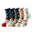 Wholesale Cute Bear Santa Jacquard Xmas Socks Women Cozy Cartoon Christmas Cotton Socks