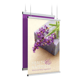 Hanging Banner Fabric Vinyl Poster Hanger Double Sided Printed Banner with Hanging Grippers